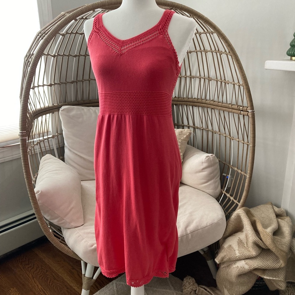 Dakini Crochet Dress Watermelon‎ Pink Small Knit Athleisure Spring Summer